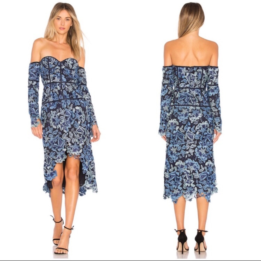 NWT x by NBD Emilia Lace Midi